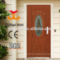 Steel security exterior door with oval glass